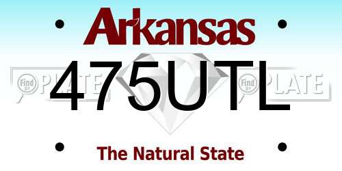 475UTL Arkansas License Plate