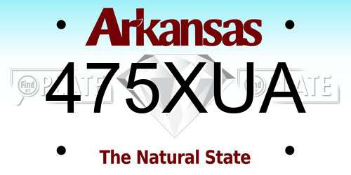 475XUA Arkansas License Plate