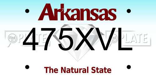 475XVL Arkansas License Plate