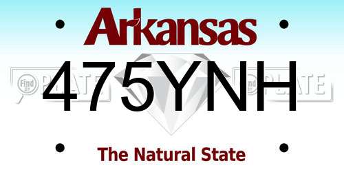 475YNH Arkansas License Plate