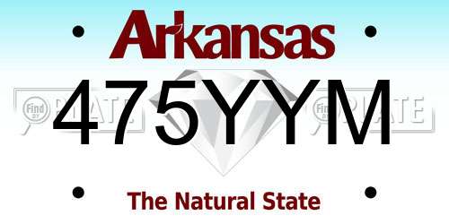 475YYM Arkansas License Plate