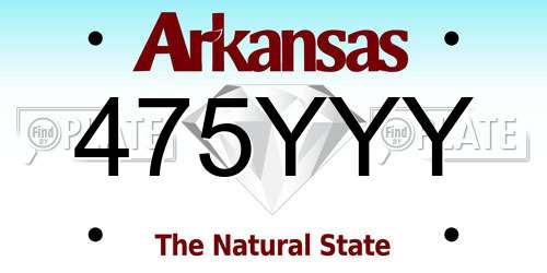 475YYY Arkansas License Plate