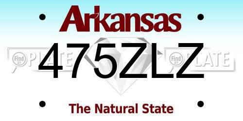 475ZLZ Arkansas License Plate