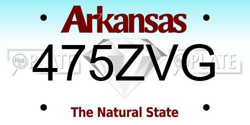 475ZVG Arkansas License Plate