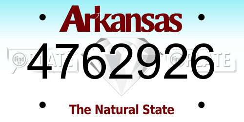 4762926 Arkansas License Plate