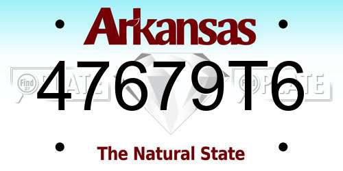47679T6 Arkansas License Plate