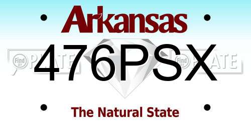 476PSX Arkansas License Plate