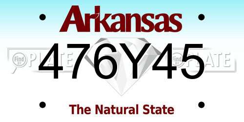 476Y45 Arkansas License Plate