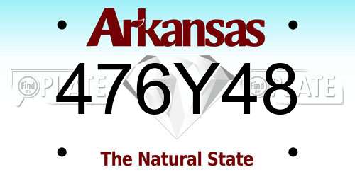 476Y48 Arkansas License Plate