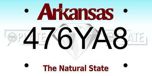 476YA8 Arkansas License Plate