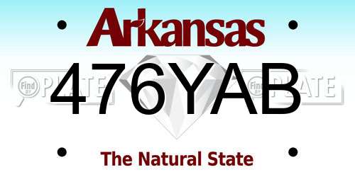 476YAB Arkansas License Plate