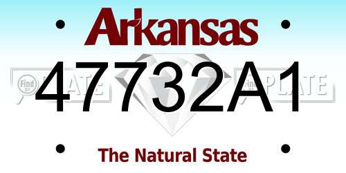 47732A1 Arkansas License Plate