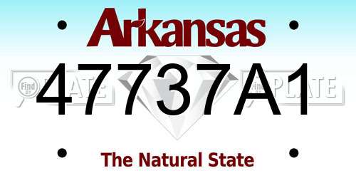 47737A1 Arkansas License Plate