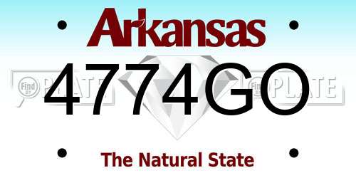 4774GO Arkansas License Plate