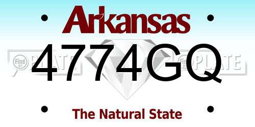 4774GQ Arkansas License Plate