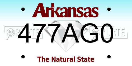 477AG0 Arkansas License Plate