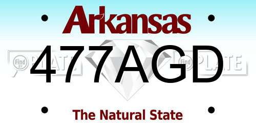 477AGD Arkansas License Plate