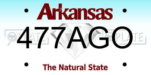 477AGO Arkansas License Plate