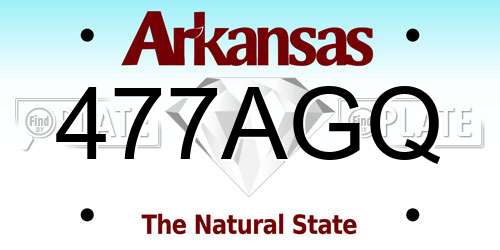 477AGQ Arkansas License Plate