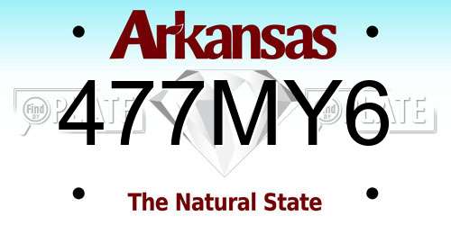 477MY6 Arkansas License Plate