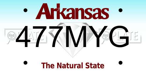 477MYG Arkansas License Plate