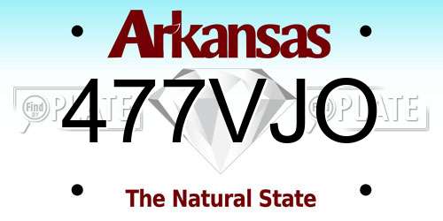 477VJO Arkansas License Plate
