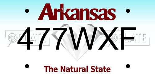 477WXF Arkansas License Plate