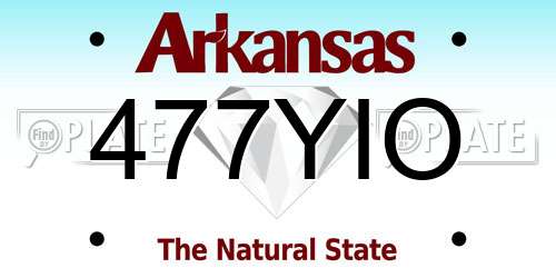 477YIO Arkansas License Plate