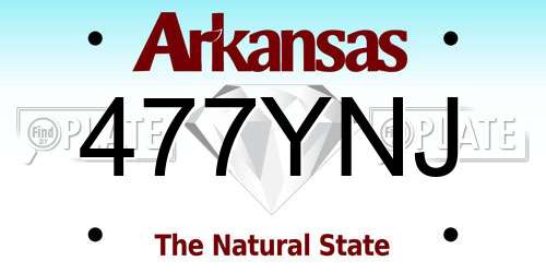 477YNJ Arkansas License Plate