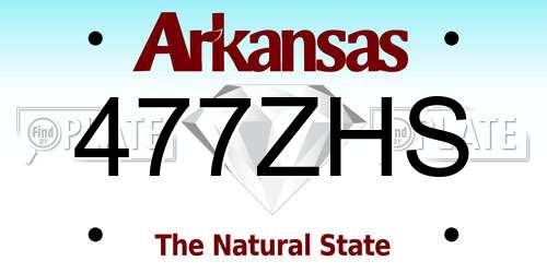 477ZHS Arkansas License Plate