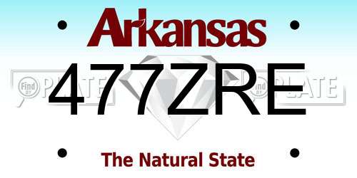 477ZRE Arkansas License Plate