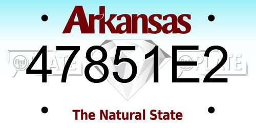 47851E2 Arkansas License Plate