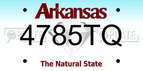 4785TQ Arkansas License Plate