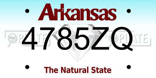 4785ZQ Arkansas License Plate