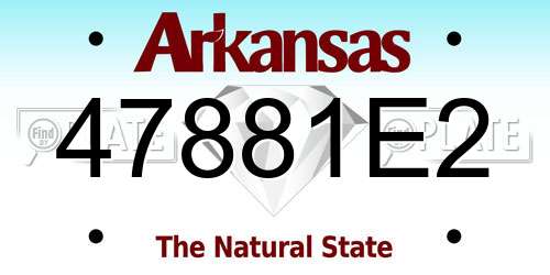 47881E2 Arkansas License Plate