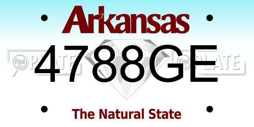 4788GE Arkansas License Plate