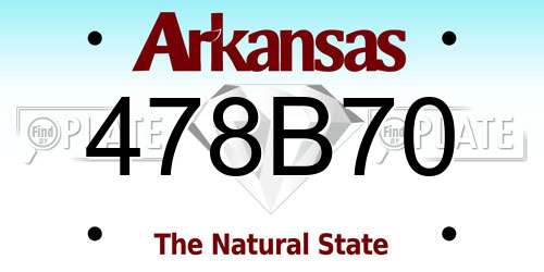 478B70 Arkansas License Plate