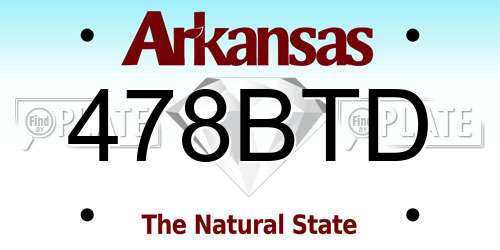 478BTD Arkansas License Plate