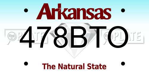 478BTO Arkansas License Plate