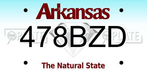 478BZD Arkansas License Plate