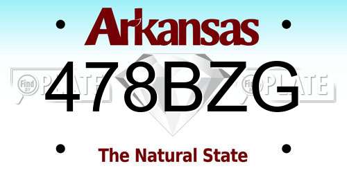 478BZG Arkansas License Plate