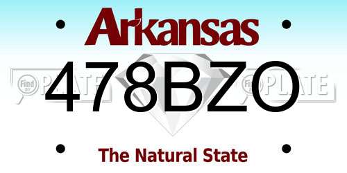 478BZO Arkansas License Plate