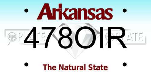 478OIR Arkansas License Plate
