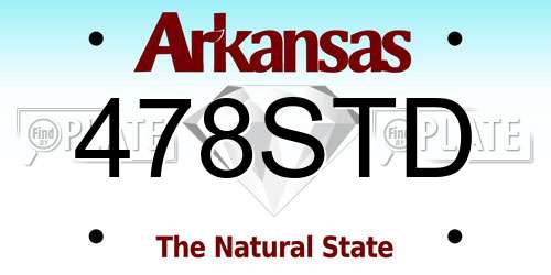 478STD Arkansas License Plate