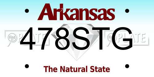 478STG Arkansas License Plate