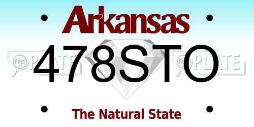 478STO Arkansas License Plate