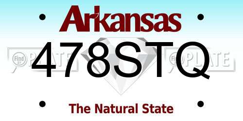 478STQ Arkansas License Plate