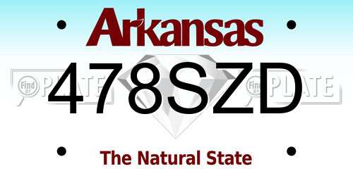 478SZD Arkansas License Plate