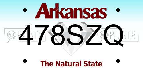 478SZQ Arkansas License Plate