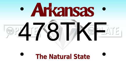 478TKF Arkansas License Plate